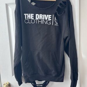 The Drive Clothing Black Off-the-Shoulder Sweater